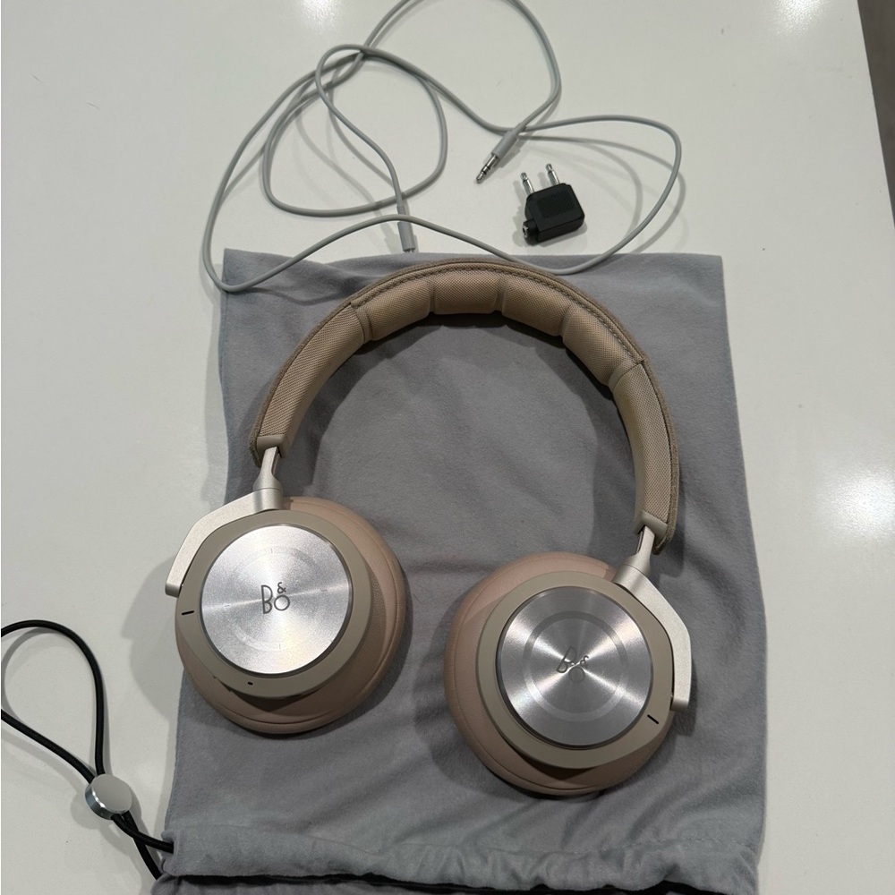 Bang & Olufsen Silver and Tan Over-Ear Headphones
